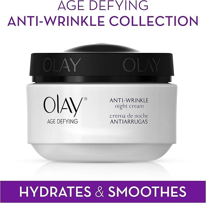 Olay Age Defying Night Face Cream, Anti-Wrinkle, 2-in-1 Replenishing Face Cream, 60 mL - Which Mark