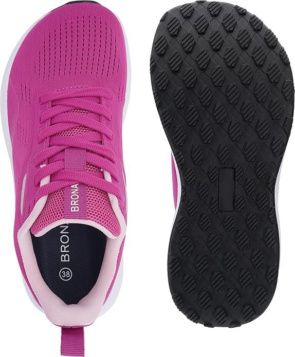 BRONAX Women's Wide Toe Box Road Running Shoes | Wide Athletic Tennis Sneakers with Rubber Outsole - Which Mark
