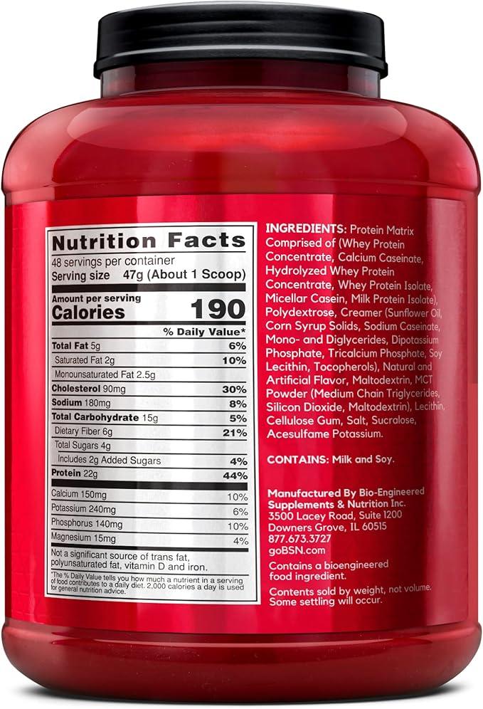 BSN SYNTHA-6 Premium Protein Powder Matrix: Whey Protein + Micellar Casein + Milk Protein Isolate, 2.270g - Vanilla Ice Cream, 48 servings (packaging may vary) - Which Mark