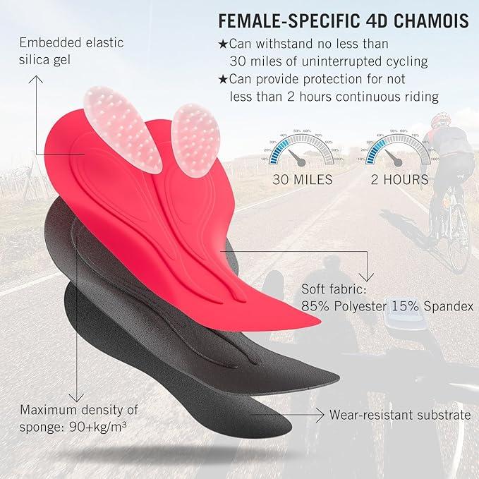 baleaf 5" Bike Shorts Women 4D Padded Pockets Cycling Shorts Mountain Biking Bicycle Spin Gel UPF50+ - Which Mark