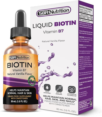 MAX ABSORPTION, Biotin Liquid Drops, 5000mcg of Biotin Per Serving, 60 servings, No Artificial Preservatives, Vegan Friendly, Supports Healthy Hair, Strengthens Nails and Improves Skin Health - Which Mark