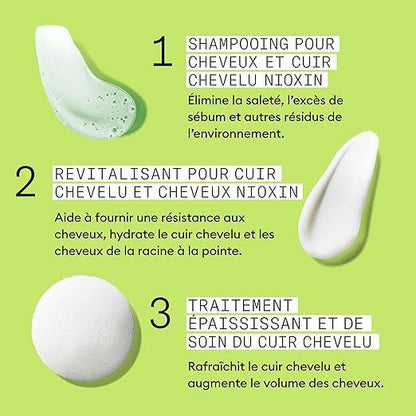 Nioxin Scalp + Hair Thickening System Kits | For Natural, Colored, & Damaged Hair with Light to Progressed Thinning | Strengthen & Boost Hair Density with Niacinamide & Biotin | Trial Size | 1 Month Supply - Which Mark