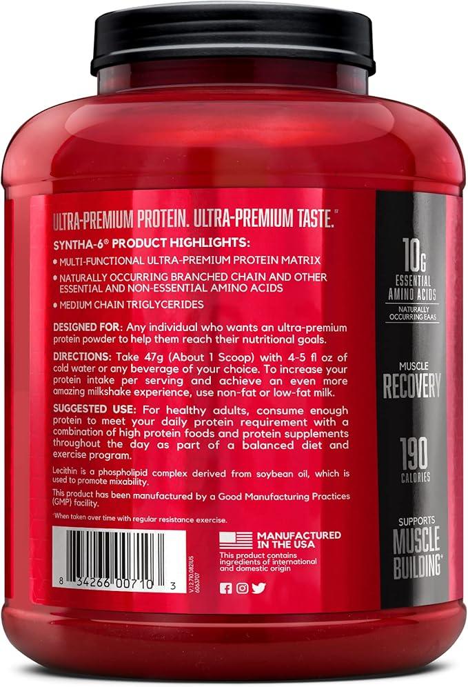 BSN SYNTHA-6 Premium Protein Powder Matrix: Whey Protein + Micellar Casein + Milk Protein Isolate, 2.270g - Vanilla Ice Cream, 48 servings (packaging may vary) - Which Mark