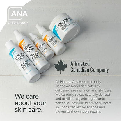 All Natural Advice Vitamin C Serum 60mL | 20% Vitamin C Face Serum Solution with Organic Botanicals, Hyaluronic Acid & Vitamin E | UV-Shielding Glass Bottle, Spray & Dropper | Canadian Skin Care - Which Mark
