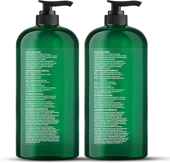 Botanic Hearth Tea Tree Shampoo and Conditioner Set - Nourishing Hair Care with Tea Tree Oil, Peppermint, and Lavender 16Fl oz each - Which Mark