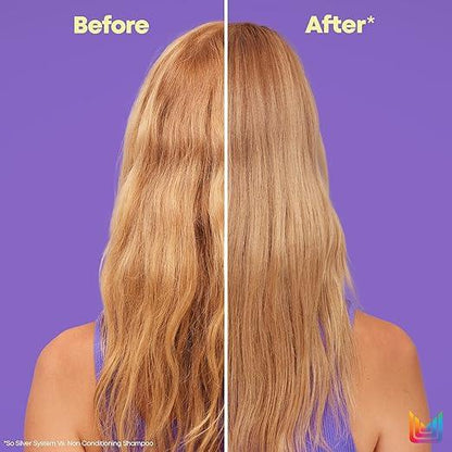 Matrix So Silver Purple Shampoo, Neutralizes Yellow Tones, Color Depositing and Toning, For Color Treated Hair Including Blonde, Grey, and Platinum - Which Mark