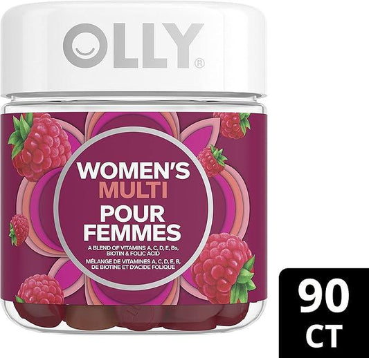 OLLY Women's Multi Gummy Supplement with no artificial flavours and colours Blissful Berry multivitamin to help support women's health 45 day supply 90 gummies - Which Mark
