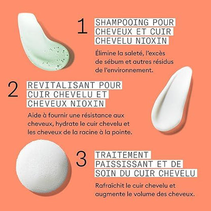 Nioxin Scalp + Hair Thickening System Kits | For Natural, Colored, & Damaged Hair with Light to Progressed Thinning | Strengthen & Boost Hair Density with Niacinamide & Biotin | 3 Month Supply - Which Mark