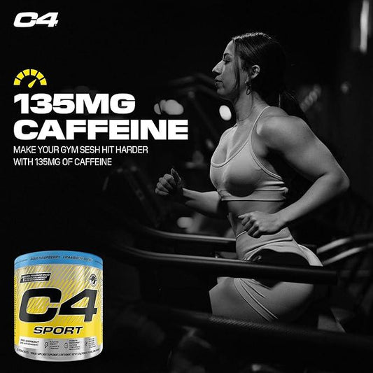 C4 Sport Pre Workout Powder Blue Raspberry | Informed Choice Certified + Sugar Free Pre-Workout Energy Supplement for Men & Women | 135mg Caffeine + Creatine Monohydrate | 30 Servings - Which Mark