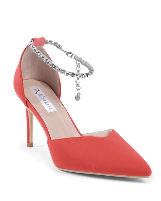 19V69 Italia Womens Ankle Strap Pump Red F2929 ROSSO - Which Mark