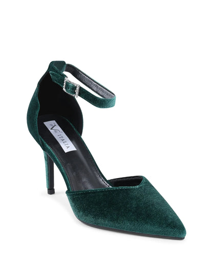 19V69 Italia Womens Ankle Strap Pump Green F0110 VERDE - Which Mark