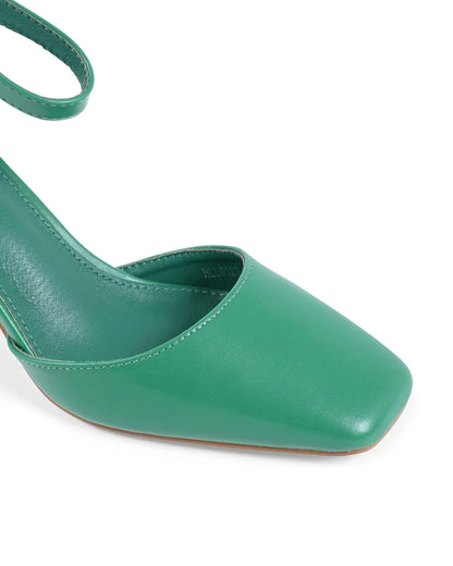 19V69 Italia Womens Ankle Strap Pump Green HLL0127 VERDE - Which Mark