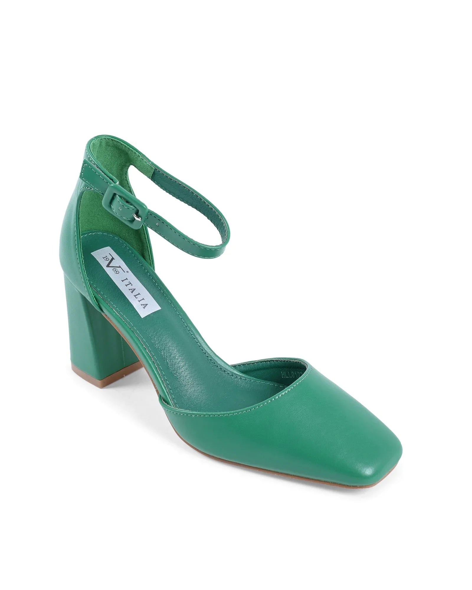 19V69 Italia Womens Ankle Strap Pump Green HLL0127 VERDE - Which Mark