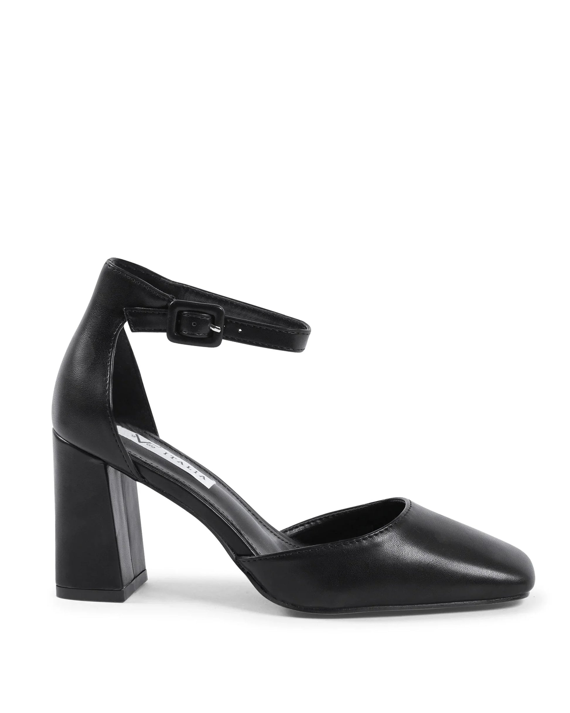 19V69 Italia Womens Ankle Strap Pump Black HLL0127 NERO - Which Mark