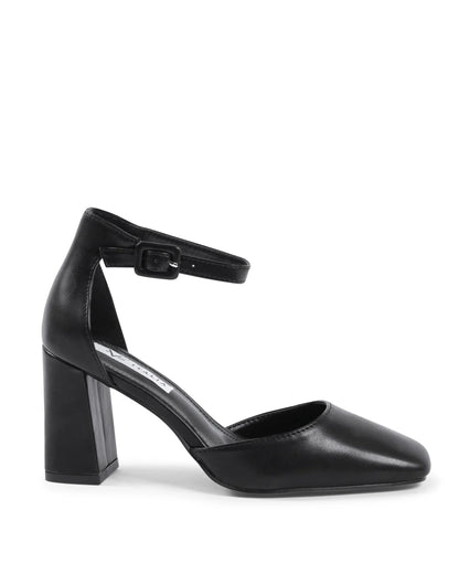 19V69 Italia Womens Ankle Strap Pump Black HLL0127 NERO - Which Mark