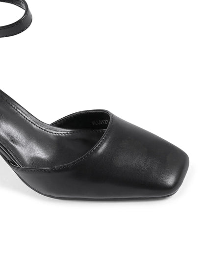 19V69 Italia Womens Ankle Strap Pump Black HLL0127 NERO - Which Mark