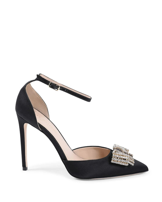 Satin Bow Pump - Black - Which Mark
