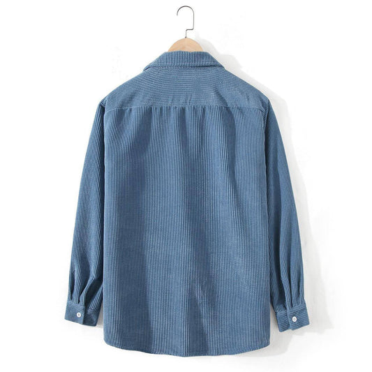 Solid Color Long Sleeve Dress Shirt Men - Which Mark