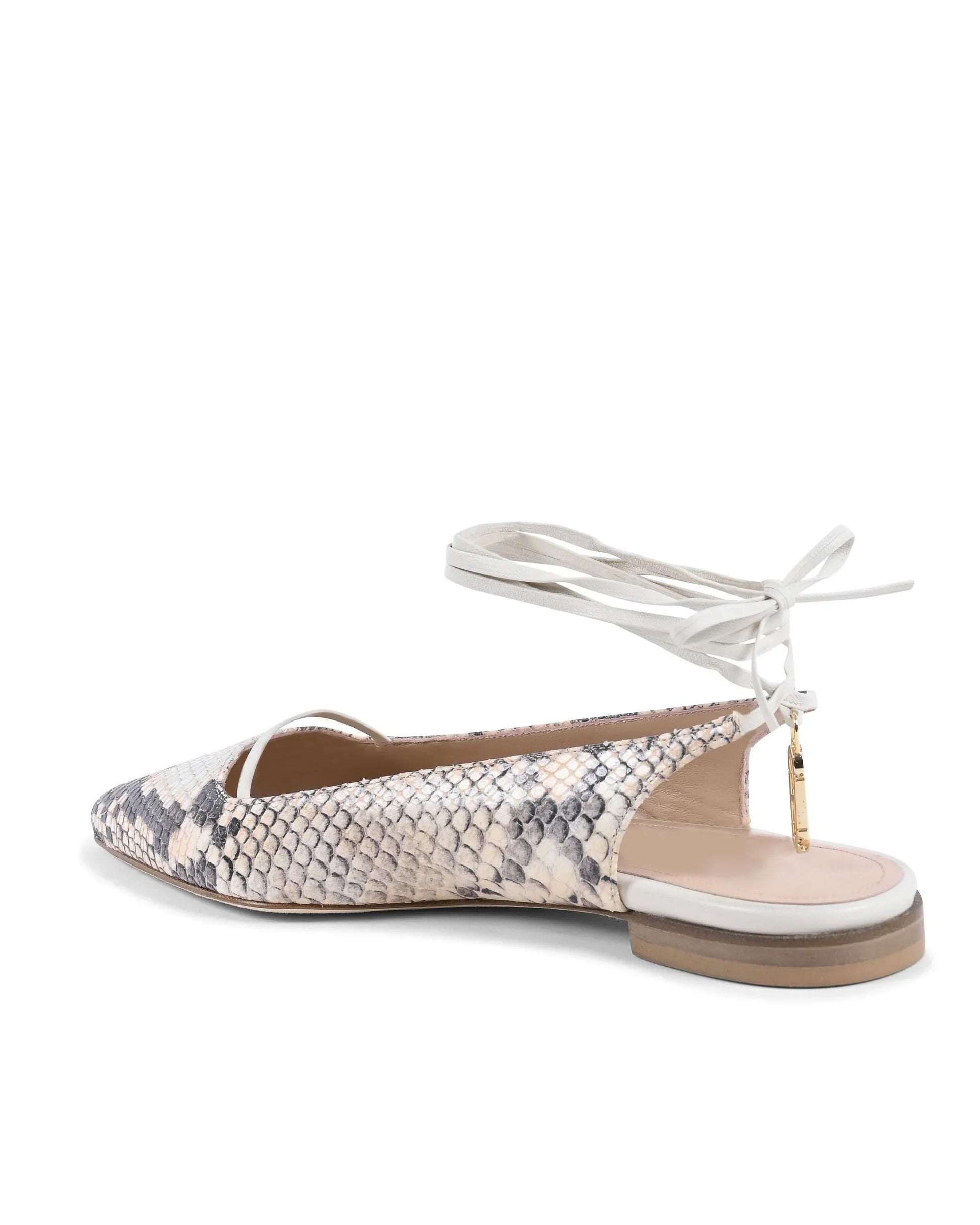 Brenda Flat Python - Black/Nude - Which Mark