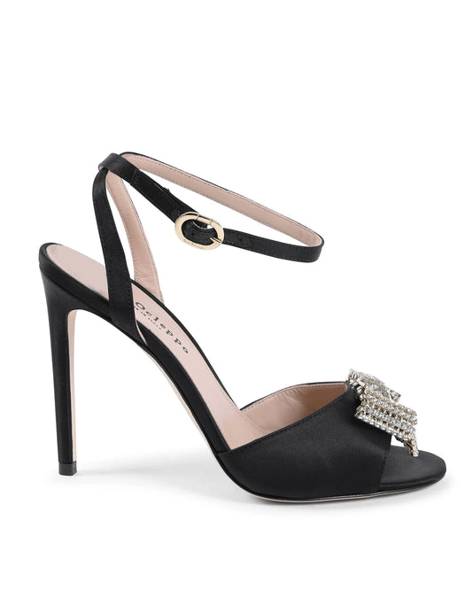 Satin Bow Sandal - Black - Which Mark