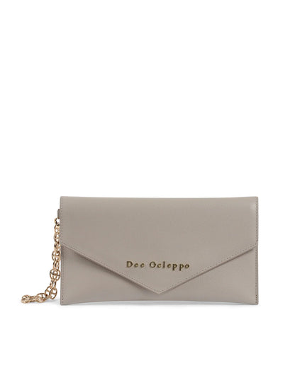 Dee Ocleppo Womens Clutch DC220 LOGO PALMELLATO TAUPE - Which Mark