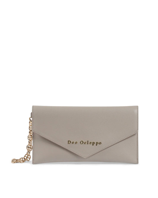 Dee Ocleppo Womens Clutch DC220 LOGO PALMELLATO TAUPE - Which Mark