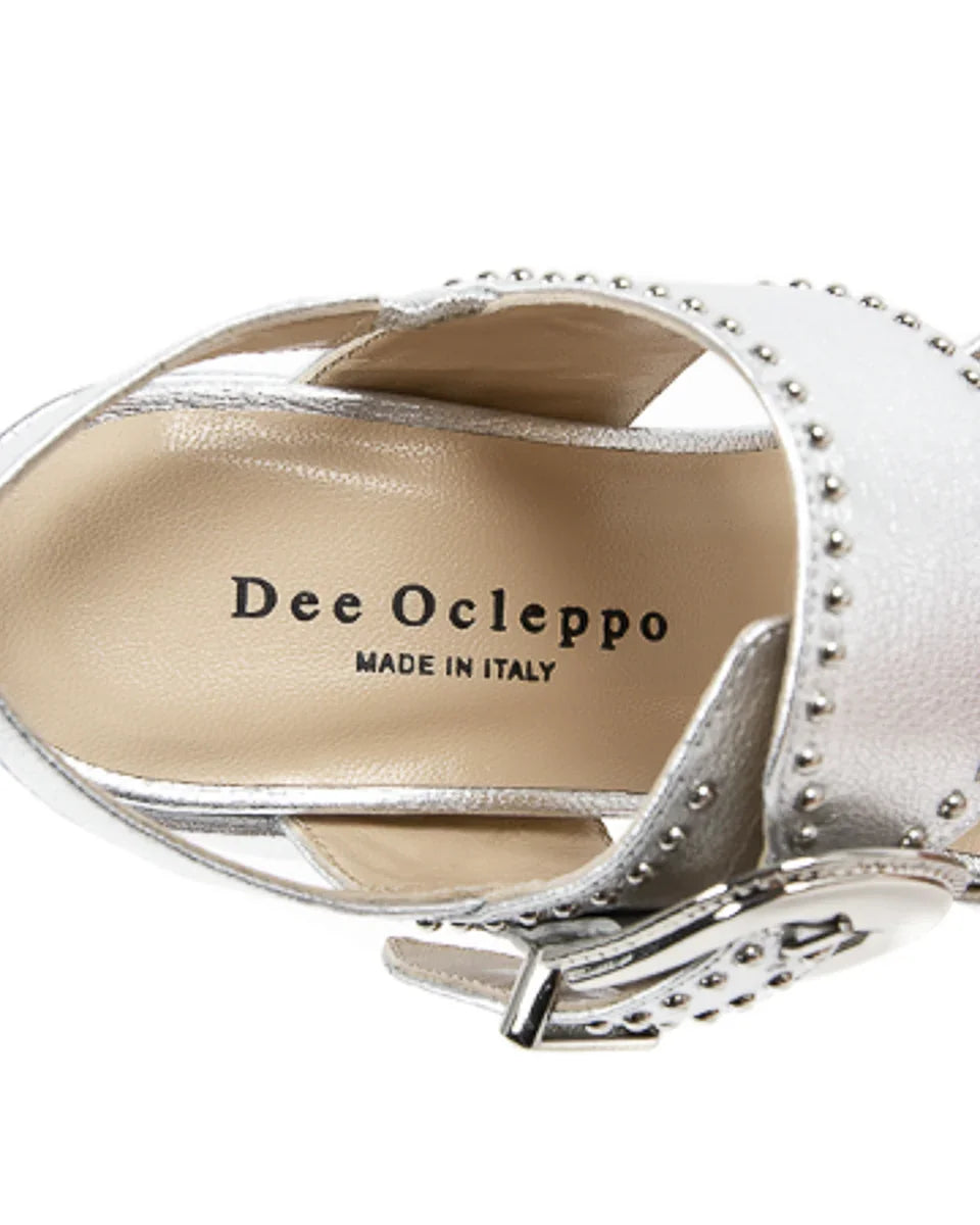 Dee Ocleppo Womens Sandal B3065DO CAPRA VETREX LAM ARGENTO - Which Mark