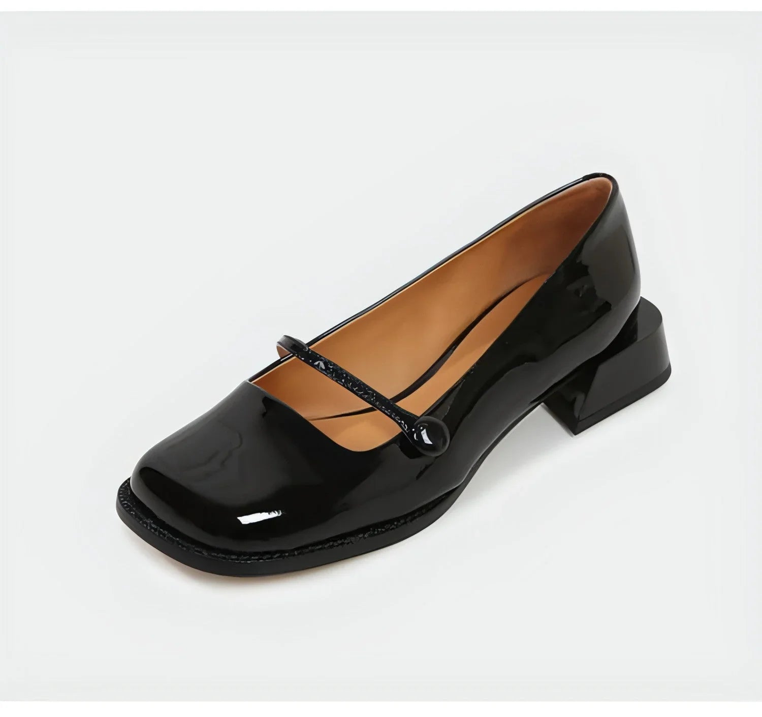 A Rose Single Shoe Square Toe Low-heel Bridal Shoes - Which Mark