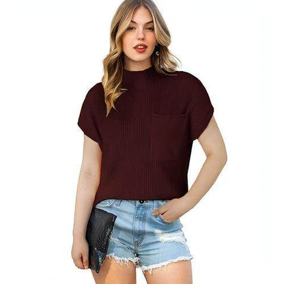 Women's Casual All-match Short-sleeved Sweater - Which Mark