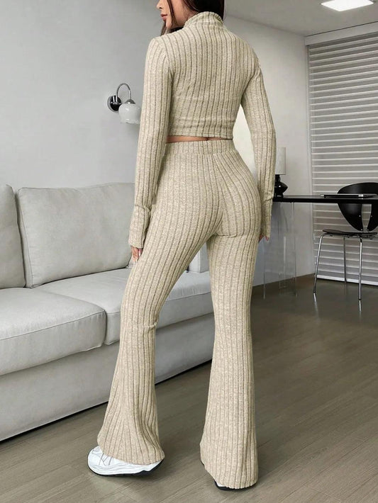 Honey Zip Up Long Sleeve Top and Pants Set - Which Mark