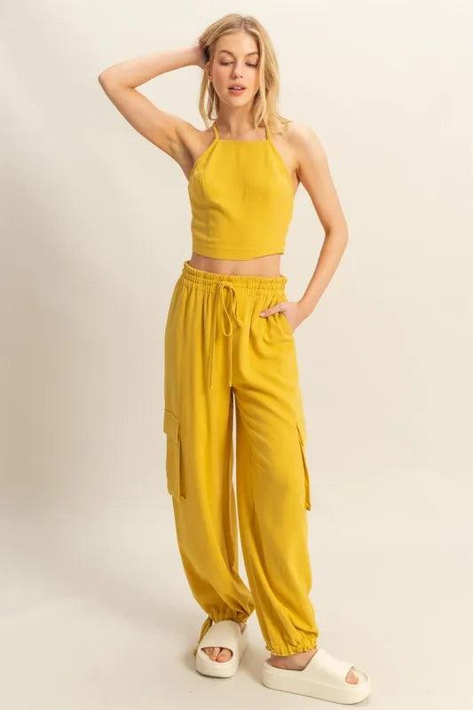 HYFVE Crop Top and Cargo Pants Set - Which Mark