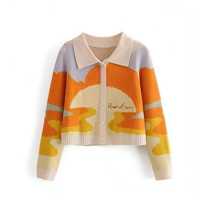 Retro sweater cardigan women knitwear - Which Mark