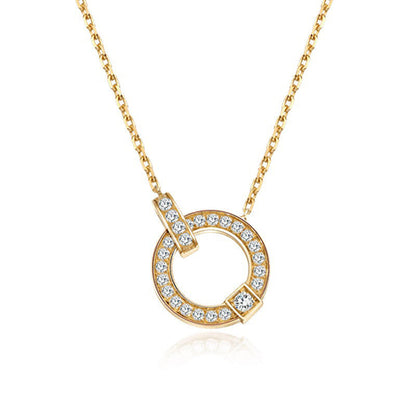 18K Gold Simple Fashion Diamond Clavicle Necklace - Which Mark