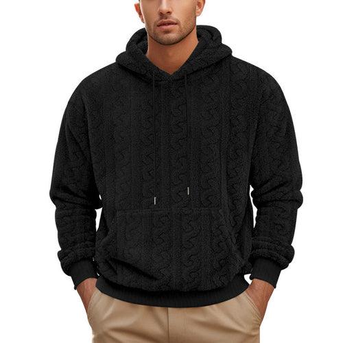 European And American Fall Winter Men Hooded Jacquard Teddy Plush - Which Mark
