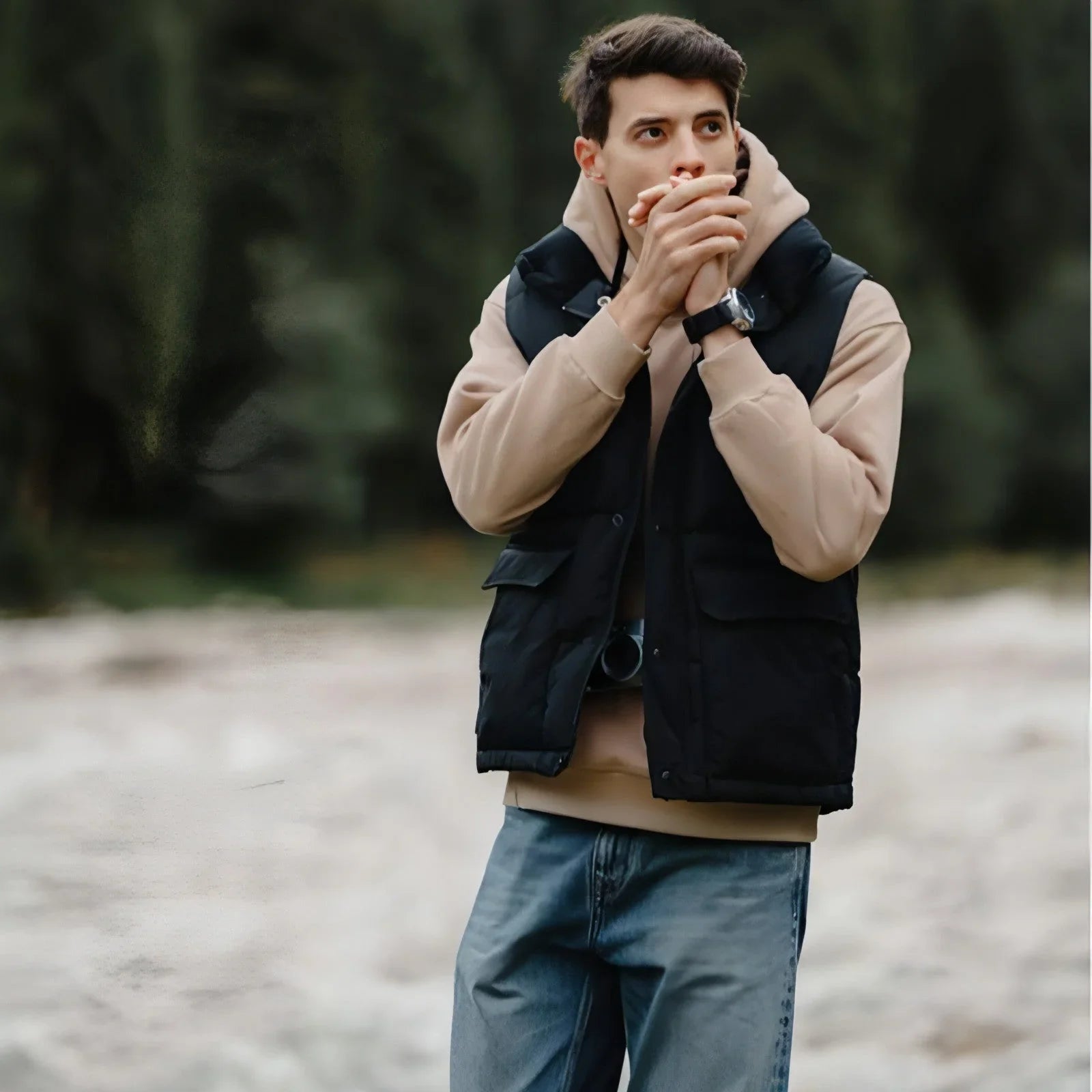 White Duck Down Three-proof Vest Down Jacket Coat For Men - Which Mark