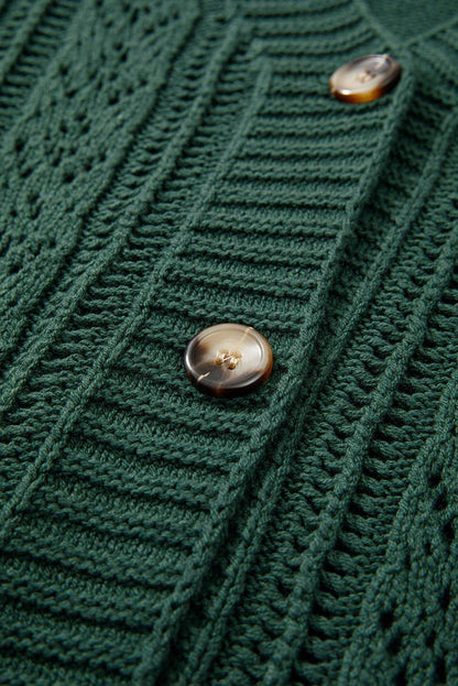 Canton Open Knit Drop Shoulder Sweater Cardigan - Which Mark