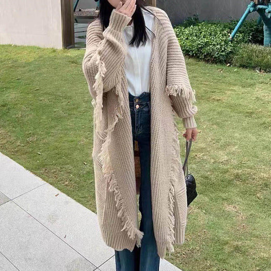 Long Alpaca Wool Sweater Coat Handmade Womens Clothing - Which Mark