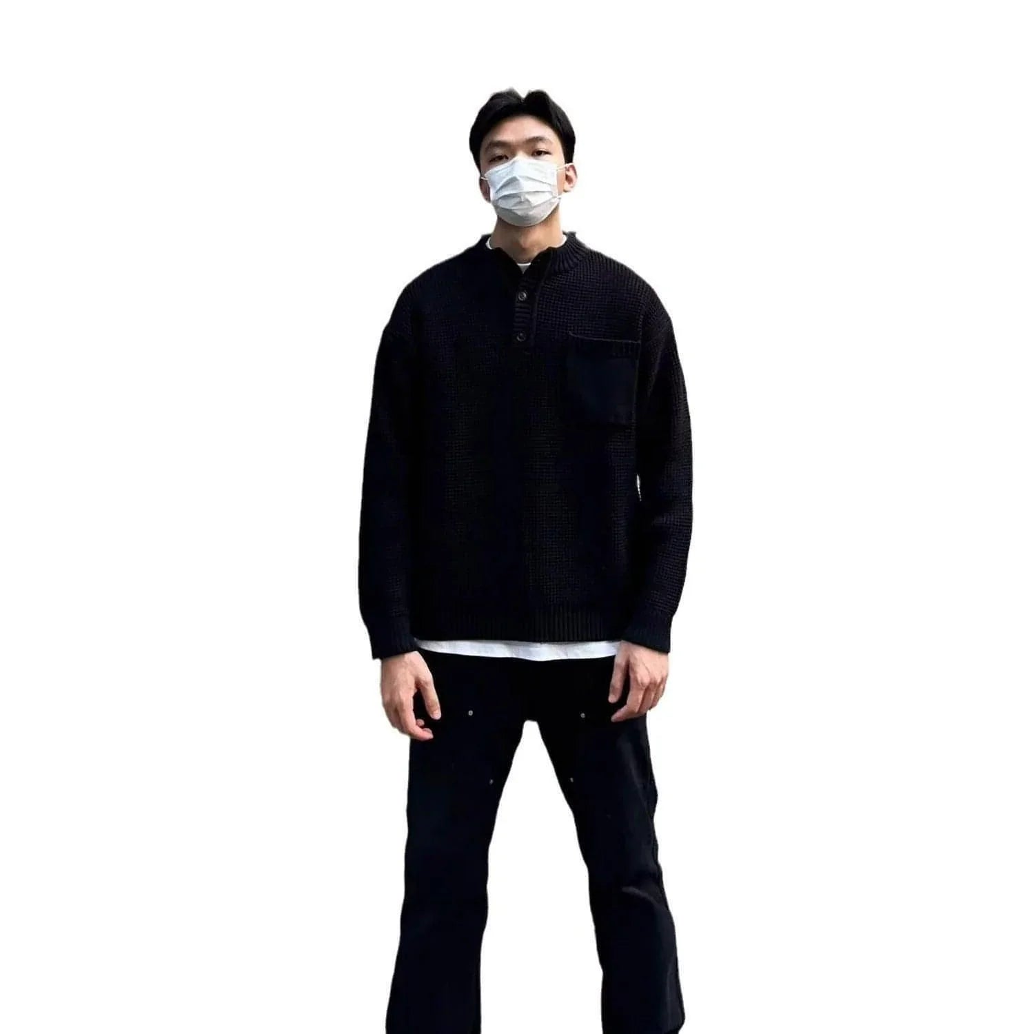 Sweater Men's Long-sleeved Knitted Top - Which Mark