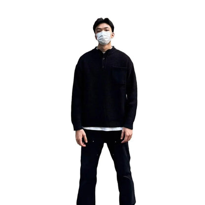Sweater Men's Long-sleeved Knitted Top - Which Mark