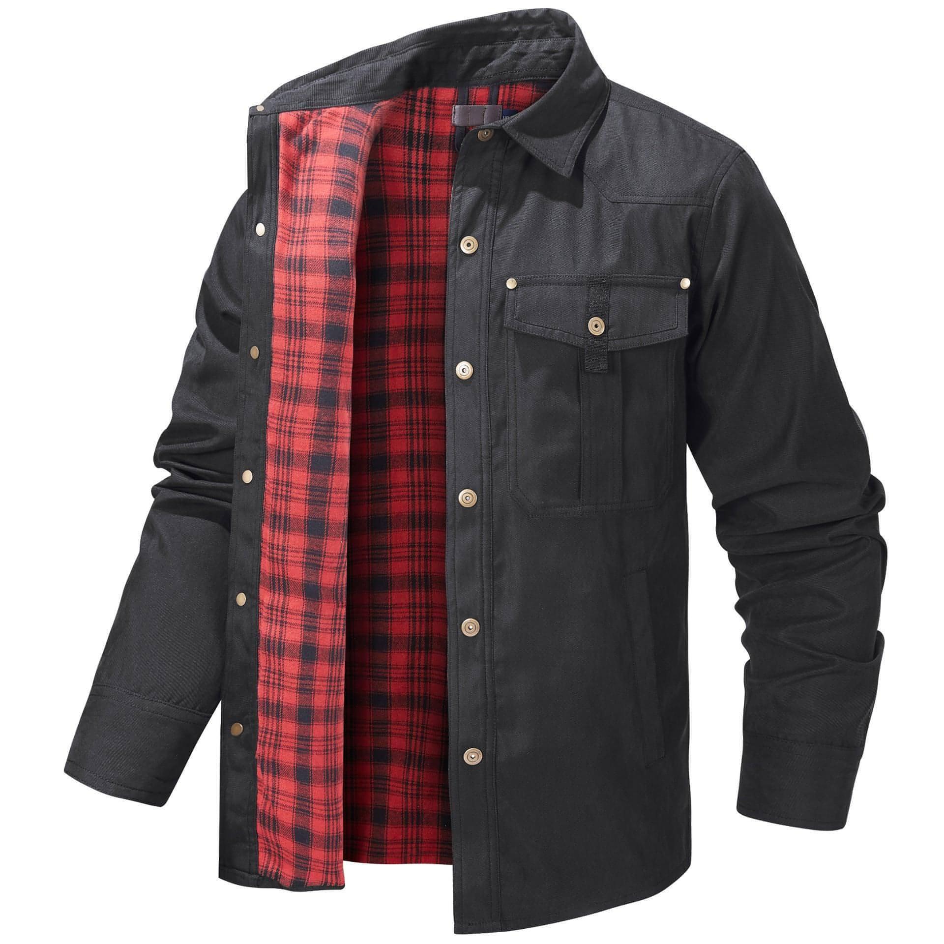 A.1 Lapel Plaid Flannel Casual Retro Western Style Jacket Men - Which Mark
