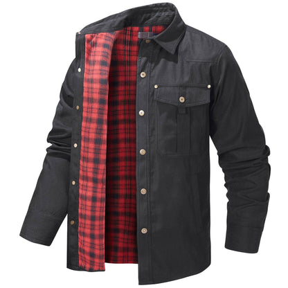 A.1 Lapel Plaid Flannel Casual Retro Western Style Jacket Men - Which Mark