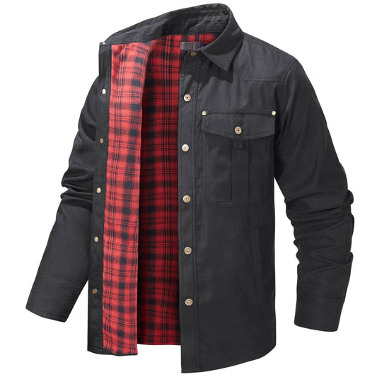 A.1 Lapel Plaid Flannel Casual Retro Western Style Jacket Men - Which Mark