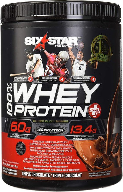 Whey Protein Powder, Six Star 100% Whey Protein Plus, Whey Protein Isolate & Peptides, Lean Protein Powder for Muscle Gain, Whey Isolate Protein Shake, Chocolate, 4 lbs - Which Mark