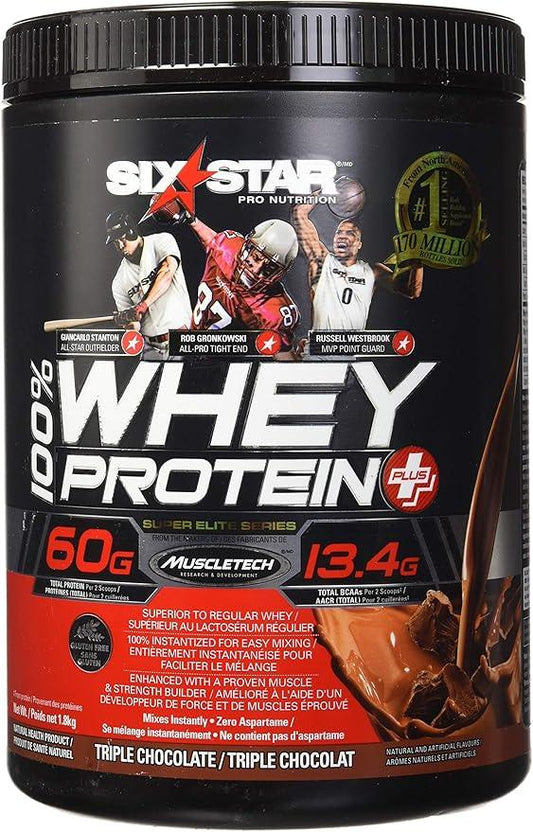 Whey Protein Powder, Six Star 100% Whey Protein Plus, Whey Protein Isolate & Peptides, Lean Protein Powder for Muscle Gain, Whey Isolate Protein Shake, Chocolate, 4 lbs - Which Mark