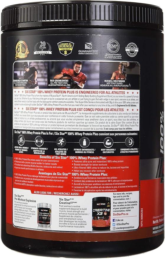 Whey Protein Powder, Six Star 100% Whey Protein Plus, Whey Protein Isolate & Peptides, Lean Protein Powder for Muscle Gain, Whey Isolate Protein Shake, Chocolate, 4 lbs - Which Mark