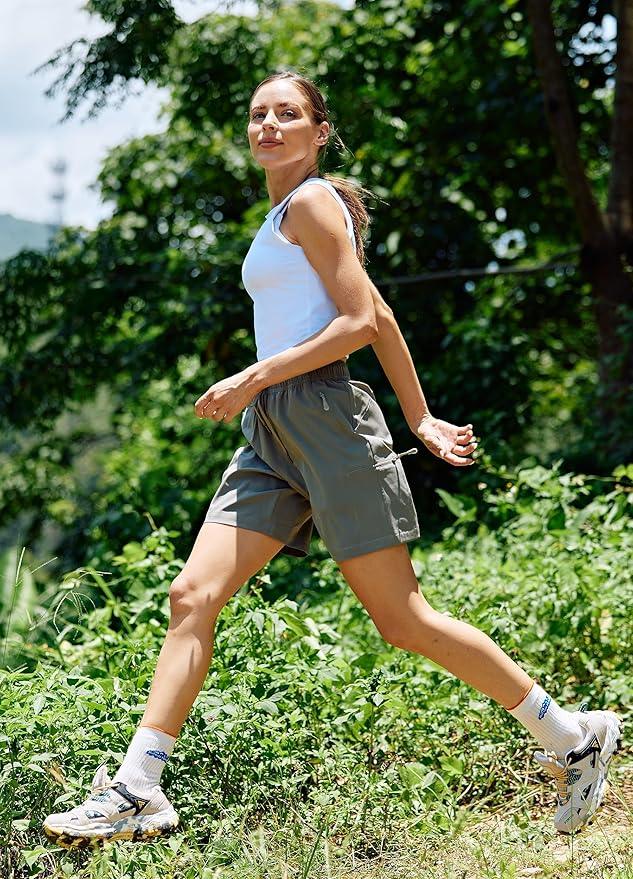 Willit Women's Shorts Hiking Cargo Quick Dry Golf Active Athletic Shorts Lightweight Summer Shorts with Pockets - Which Mark