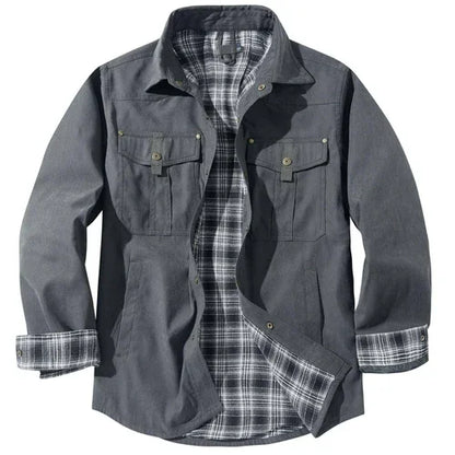 A.1 Lapel Plaid Flannel Casual Retro Western Style Jacket Men - Which Mark