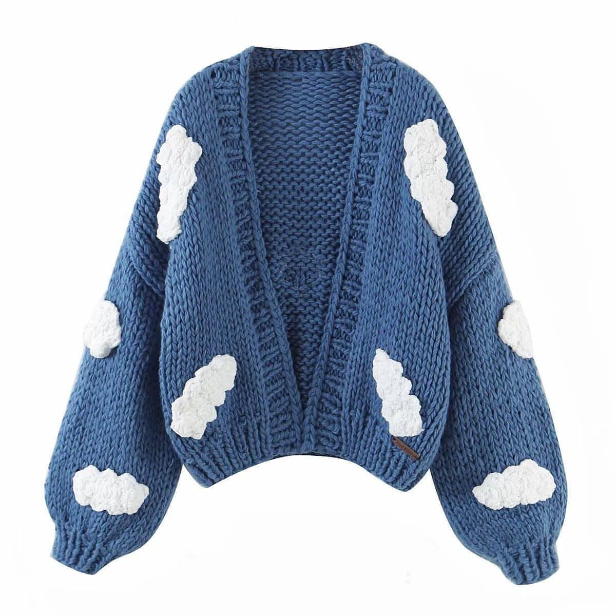 Handmade Crochet Cardigan Sweater Women Fruit Jacquard Embroidery - Which Mark