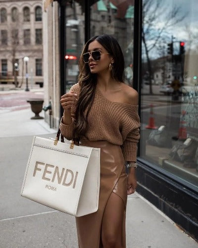 Large Tote Brown Bags - Which Mark