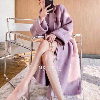 Water Ripple Cashmere Women's Long Reversible Coat – Luxury & - Which Mark